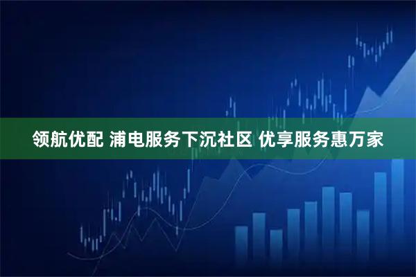 领航优配 浦电服务下沉社区 优享服务惠万家